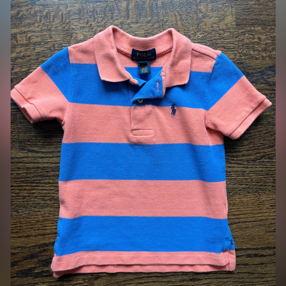 Ralph Lauren Short Sleeve Polo in Blue and Orange. Size 2T.
